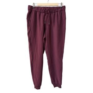 Lululemon Sz 8 On The Fly Jogger Dark Adobe Red Maroon Burgundy Athletic‎ Pant